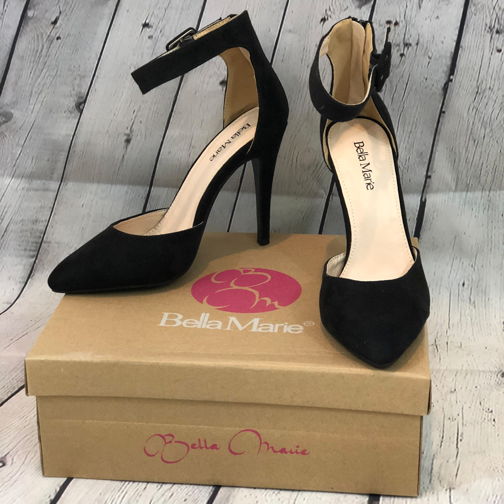 BLACK BELLA MARIE HELENA POINTED PUMP - Picture 1 of 2